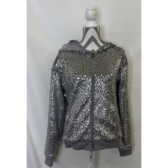 Victorias Secret PINK Limited Edition Faux Fur Foil Leopard Print Hoodie Sz Sml - Picture 1 of 11
